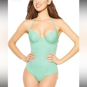 Shade & Shore Green One-Piece Swimsuit